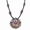 Colier cu Floare de Lotus si cristal de cuart roz