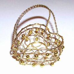 Cosulet din alama, cu sfere, in forma de inima