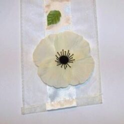 Decor pentru masa, din material textil, cu floare de mac