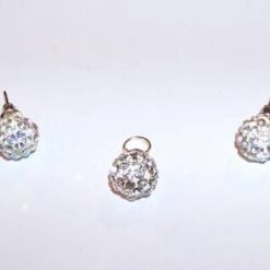 Set Shambala cu sfere argintii - pandantiv si cercei