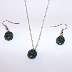 Set Shambala cu sfere de culoare verde inchis