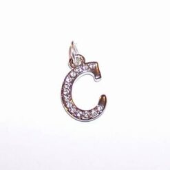 Initiala C, din metal de calitate, cu strasuri