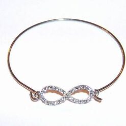 Bratara fixa, placata, cu cifra 8 si strasuri