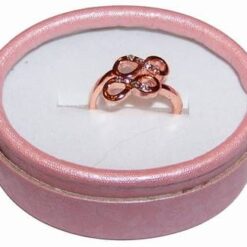 Inel cu cifra 8 dubla, placat, si strasuri, reglabil