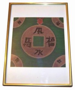 Tablou Feng Shui reprezentand moneda norocoasa - Lemn