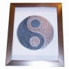 Tablou Feng Shui pictat manual - Yin-Yang gri - argintiu