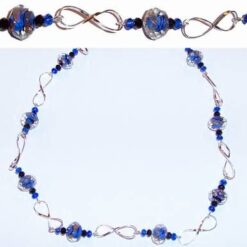 Colier Feng Shui din argint cu cifra 8 si cristale - Apa