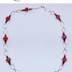 Colier Feng Shui din argint cu cifra 8 si cristale - Foc