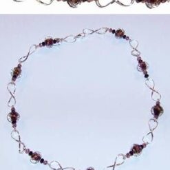 Colier Feng Shui din argint cu cifra 8 si cristale - Pamant