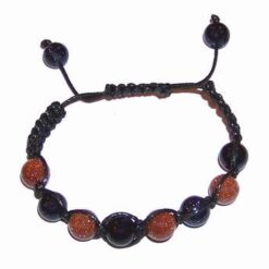 Bratara Shamballa reglabila, cu 8 sfere din piatra soarelui