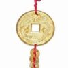 Moneda I Ching cu Phoenix, Dragon, 3 monede si nod mistic