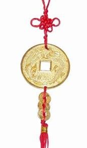 Moneda I Ching cu Phoenix, Dragon, 3 monede si nod mistic