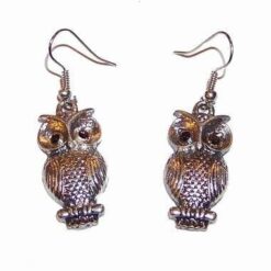 Cercei din metal de calitate cu Bufnita intelepciunii