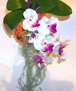 Ornament Feng Shui in forma de glob, cu orhidee