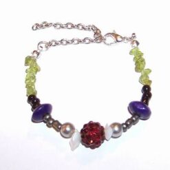 Bratara Shamballa cu cristale de olivina