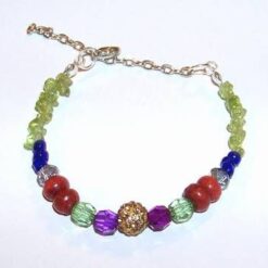 Bratara Shamballa cu cristale de olivina
