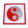 Tablou Feng Shui pictat, - Yin-Yang rosu-argintiu