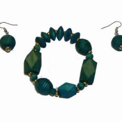 Set din lemn - bratara si cercei - elementul Apa