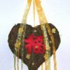 Decor Feng Shui - inima din lemn cu ideograma norocului - Fu