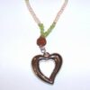 Colier cu Rudraksha, olivina, perle si inimioara