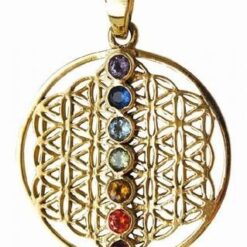 Pandantiv unisex din alama placata cu aur si cristale