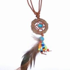 Pandantiv cu prinzator de vise maro, cu sfere colorate