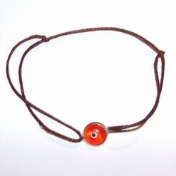 Bratara reglabila cu Ochiul lui Horus din argint - rosu