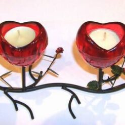 Sfesnic Feng Shui din metal cu inimi si trandafiri