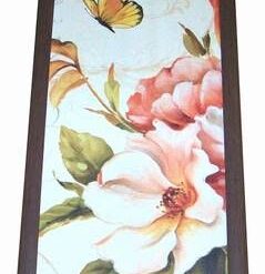 Tablou Feng Shui cu flori de bujori si fluture armoniei