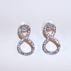 Cercei din metal de calitate cu strasuri - gri