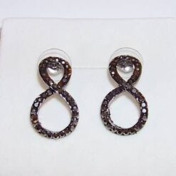 Cercei din metal de calitate cu strasuri - negri