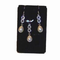 Set din argint cu cifra 8 si perle de cultura