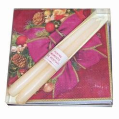 Set de Craciun compus din 2 lumanari si 20 de servetele