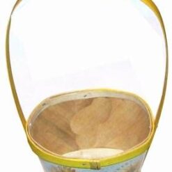 Cos din lemn decorat cu floarea soarelui