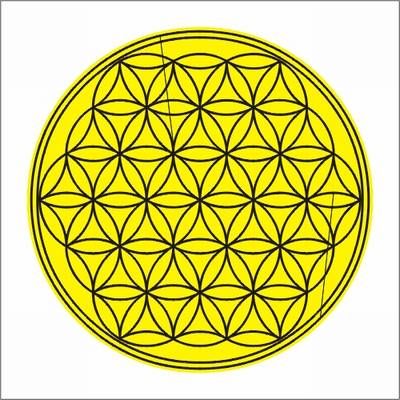 Magnet Feng Shui cu Floarea Vietii - galbena Magnet Feng Shui cu Floarea Vietii - galbena