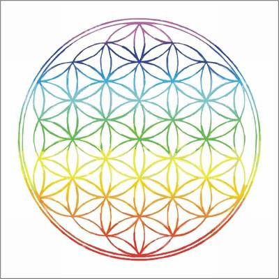 Magnet Feng Shui cu Floarea Vietii - curcubeu Magnet Feng Shui cu Floarea Vietii - curcubeu