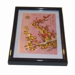 Tablou Feng Shui cu floare de cires si ideograme