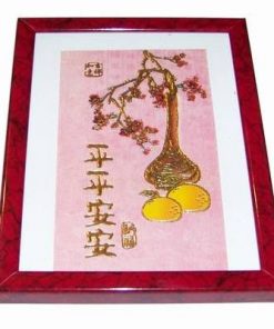 Tablou Feng Shui cu flori si fructe - piersici