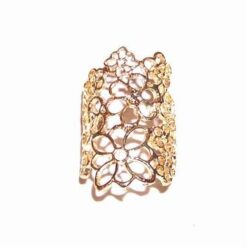 Inel din metal de calitate cu Floarea Vietii - auriu