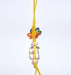 Canaf Feng Shui cu sfera din cristal si Nod Mistic colorat