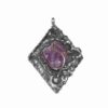 Pandantiv din metal cu cristal de ametist - unicat