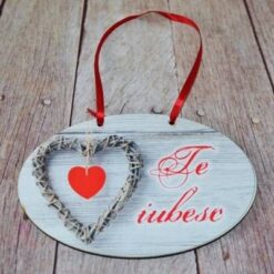 Tablou Feng Shui din lemn - Te iubesc