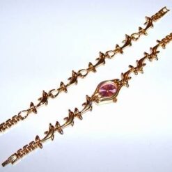 Set placat cu aur - bratara si ceas cu delfini