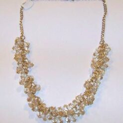 Colier din metal de calitate cu sfere transparente, multifatetate