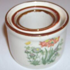 Set de trei boluri din ceramica, cu flori de bun augur