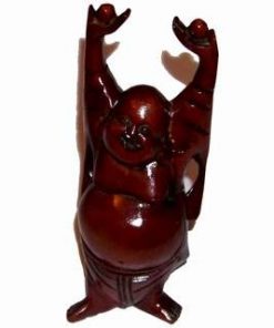 Buddha cel vesel cu perlele dorintelor din lemn