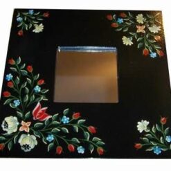 Oglinda Feng Shui cu flori de camp pictate manual