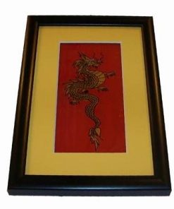 Tablou unicat, pictat manual, cu Dragonul Succesului - rosu