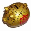 Pusculita Feng Shui din ceramica, aurie - Porcusorul Norocos