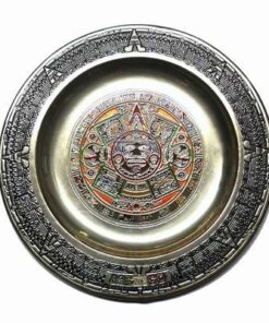 Calendarul aztec auriu, pictat manual, din metal placat